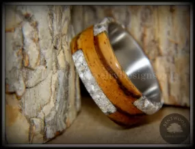 Bentwood Ring - Remembrance Zebrawood Cremation Ash Inlay on Titanium Steel Comfort Fit Core