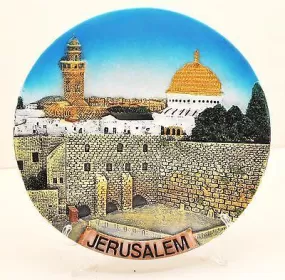 Collectible Ceramics Plate With Stand From Holyland Jerusalem #4