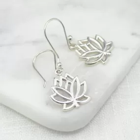 Lotus Flower Silver Earrings