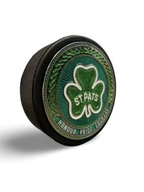 Maple Leafs 2024 St Pats Glow In The Dark Medallion Puck