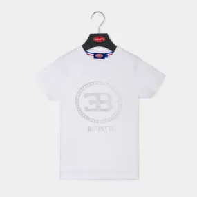 Playera Bugatti blanca para nio y adolescente