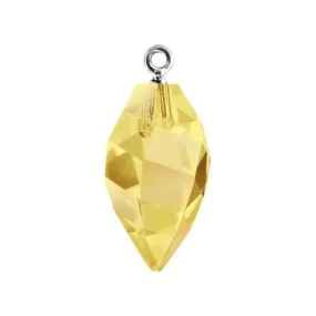 Swarovski 34.5mm Twisted Drop Pendant with Rhodium Cap - Crystal Metallic Sunshine (1 Piece)