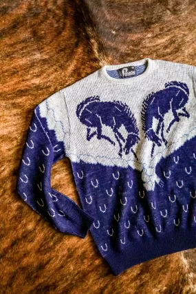 Vintage Western Bucking Horse Sweater